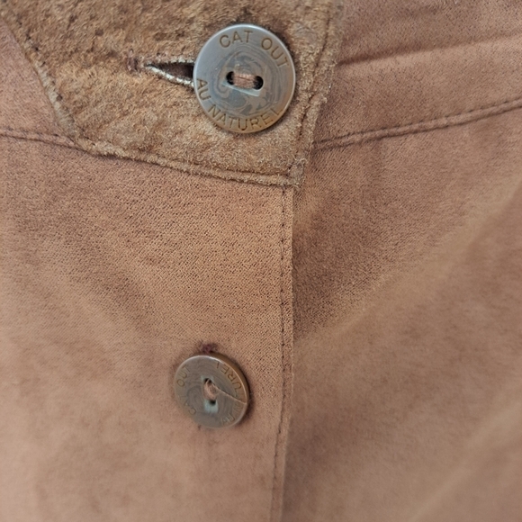 CmCat Out au naturel maxi skirt 100% suede leather tan western skirt size 9 - Picture 12 of 16